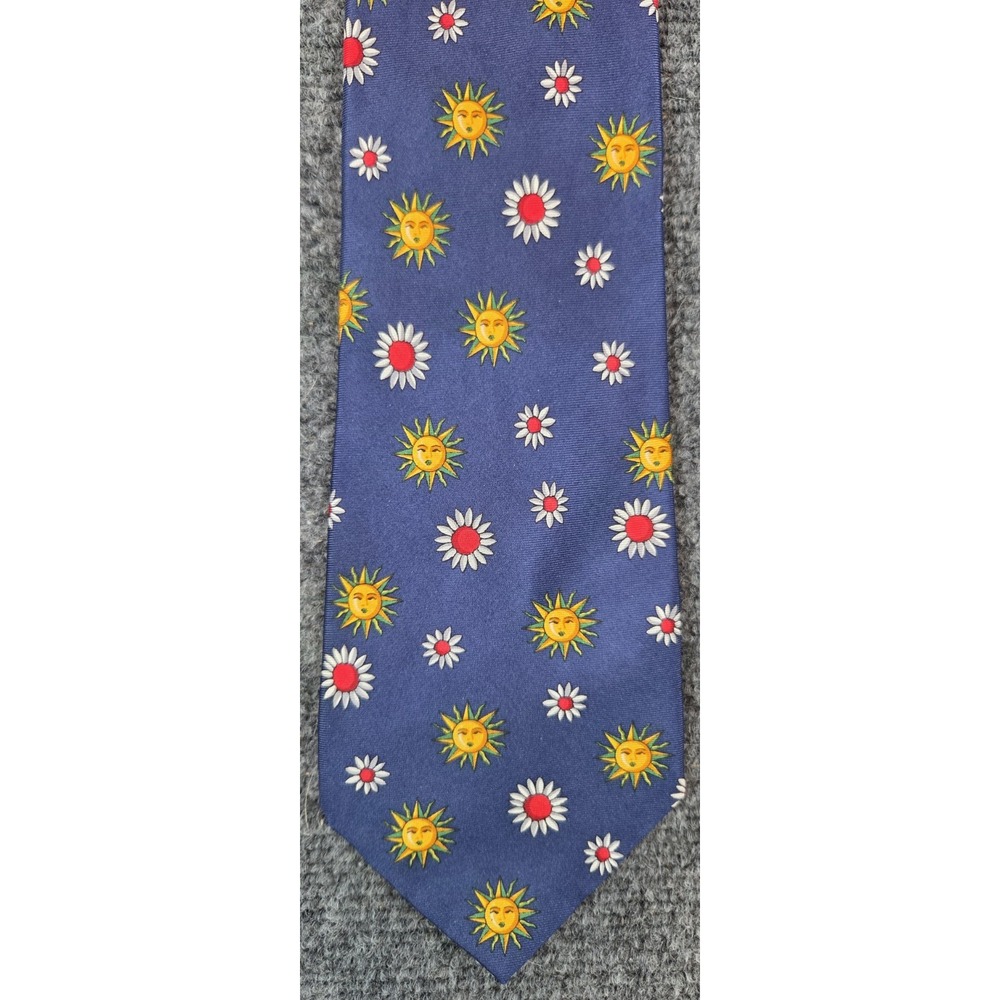 Harrods Silk Tie Blue Suns